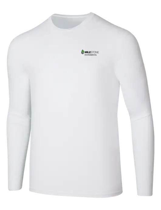 Seriously Soft White Long Sleeve T-Shirt w/Milestone Environmental Logo