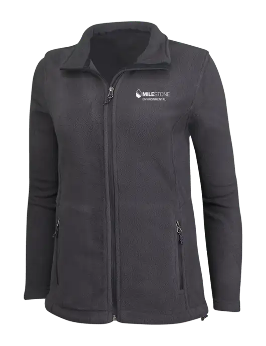 Womens Fleece Dark Grey Jacket w/Milestone Environmental Logo