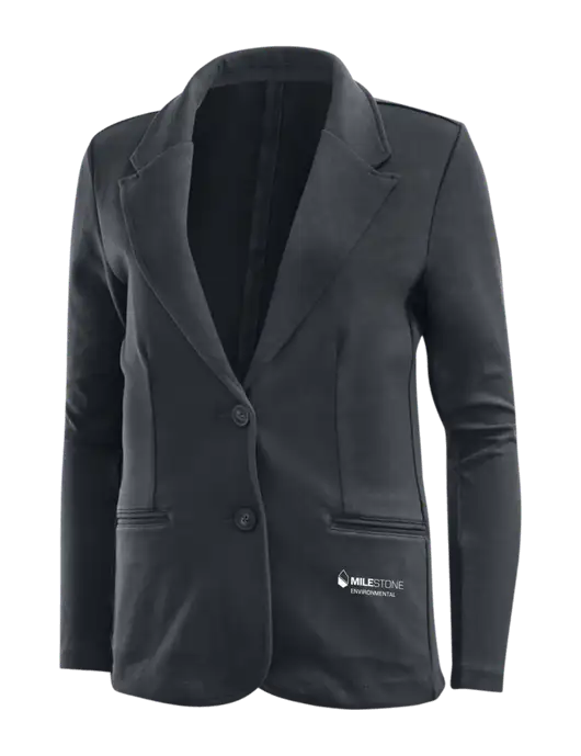 Charcoal Grey Womens Knit Blazer w/Milestone Environmental Logo