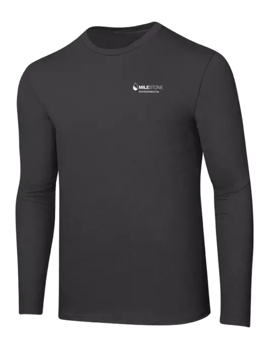 Ring Spun Charcoal 4.5 oz Long Sleeve T-Shirt w/Milestone Environmental Logo