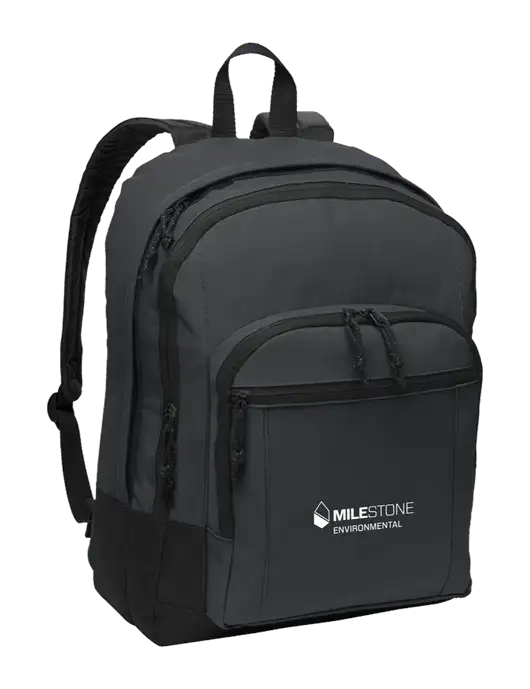 Dark Grey Essential Backpack w/Milestone Environmental Logo