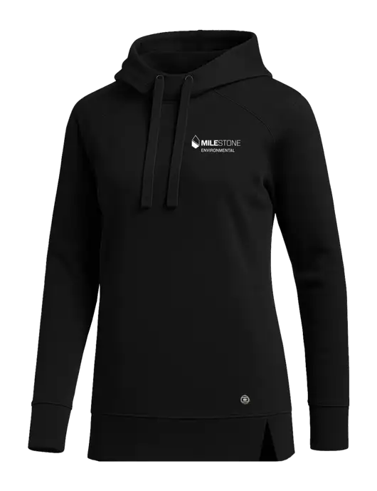 OGIO Black Womens Luuma Pullover Fleece Hoodie w/Milestone Environmental Logo