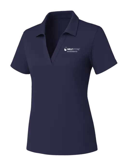 Womens Navy PosiCharge RacerMesh Polo w/Milestone Environmental Logo