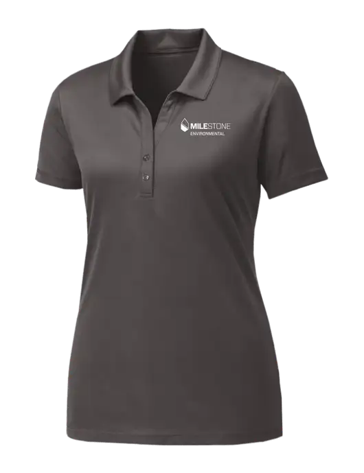 Womens Dark Grey PosiCharge Competitor Polo w/Milestone Environmental Logo