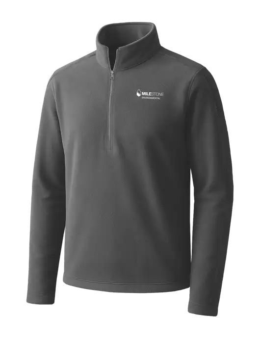 Medium Grey Microfleece 1/2 Zip Pullover w/Milestone Environmental Logo