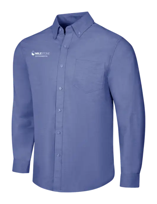 Navy SuperPro Oxford Shirt w/Milestone Environmental Logo