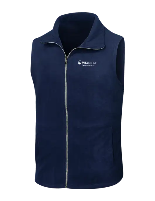 Navy Microfleece Vest w/Milestone Environmental Logo