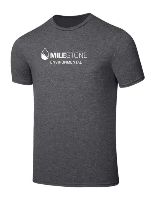Seriously Soft Heathered Charcoal T-Shirt w/Milestone Environmental Logo