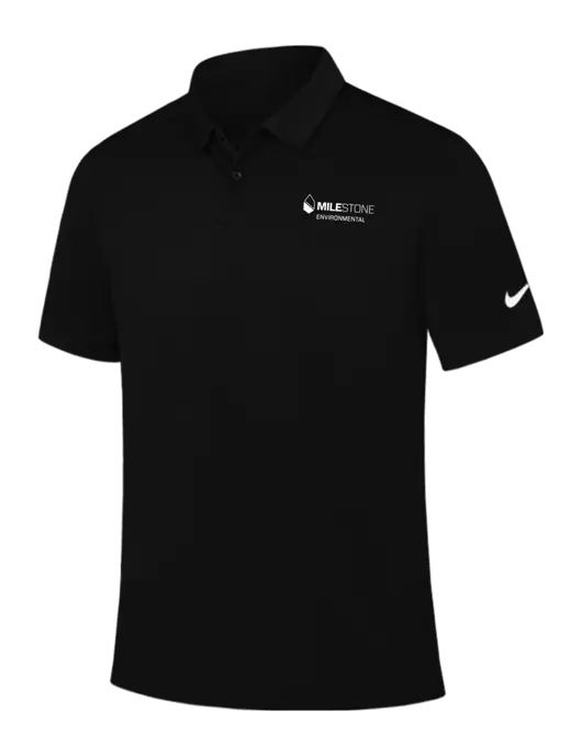 Nike Black Dry Essential Solid Polo w/Milestone Environmental Logo