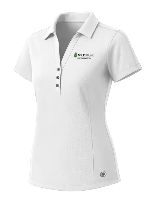 OGIO Womens White ONYX Polo w/Milestone Environmental Logo
