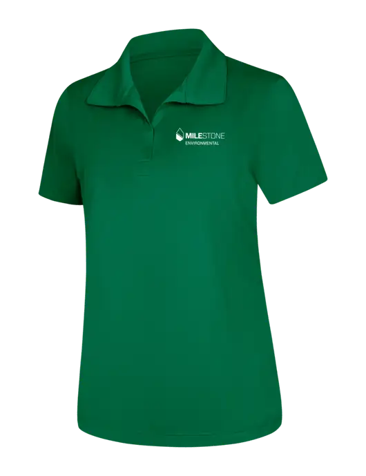 Womens Kelly Green Micropique Sport-Wick Polo w/Milestone Environmental Logo