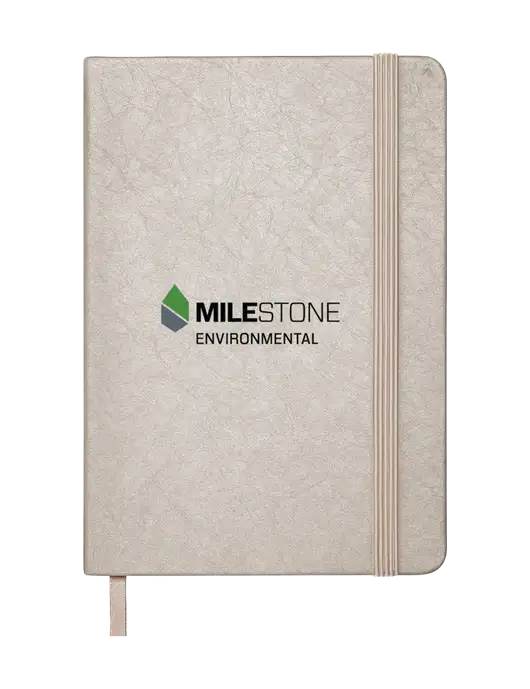Granite Light Grey Hardcover Journal, 5.62 X  8.37 w/Milestone Environmental Logo