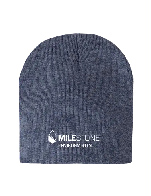Navy Heather Element Knit Beanie w/Milestone Environmental Logo