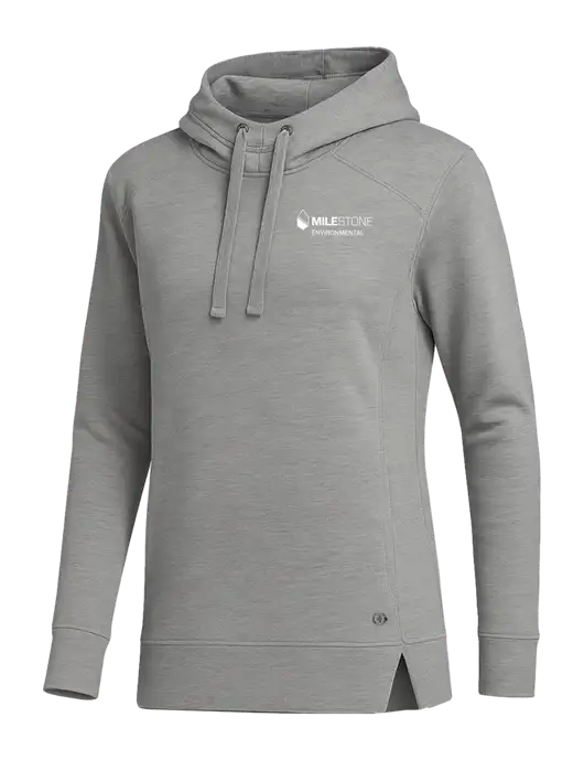 OGIO Heather Grey Womens Luuma Pullover Fleece Hoodie w/Milestone Environmental Logo
