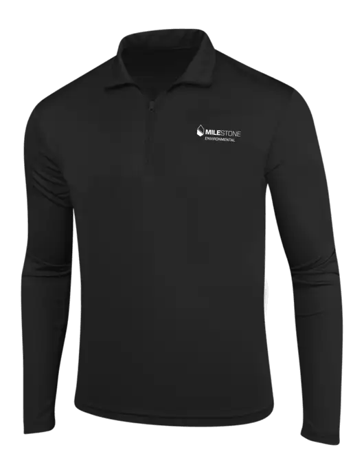 Black PosiCharge Competitor 1/4 Zip Pullover w/Milestone Environmental Logo