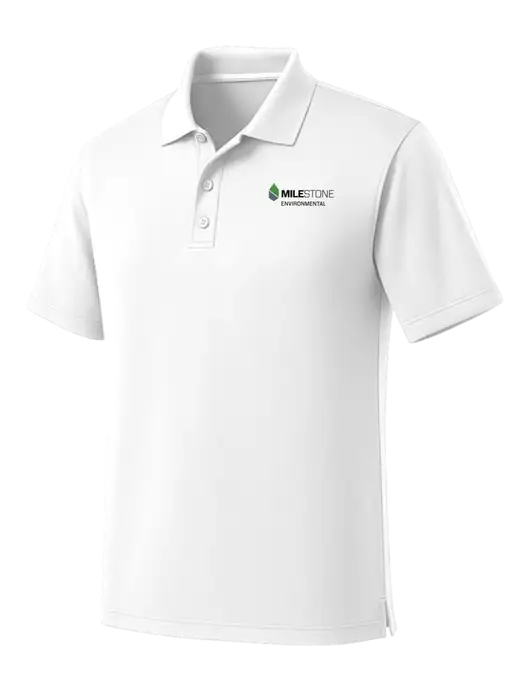 White Dry Zone UV Micro Mesh Polo w/Milestone Environmental Logo
