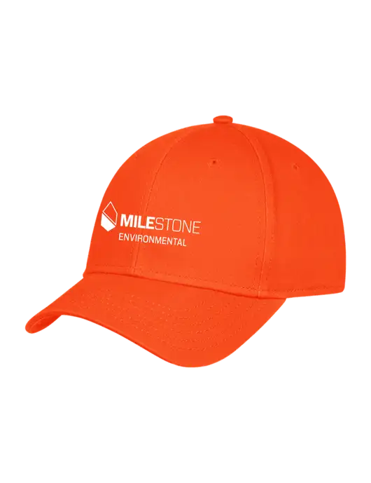 Orange Structured Cap Hook & Loop w/Milestone Environmental Logo
