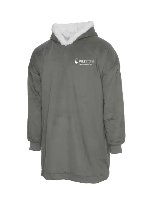 Wearable Lodge Medium Grey Blanket w/Milestone Environmental Logo