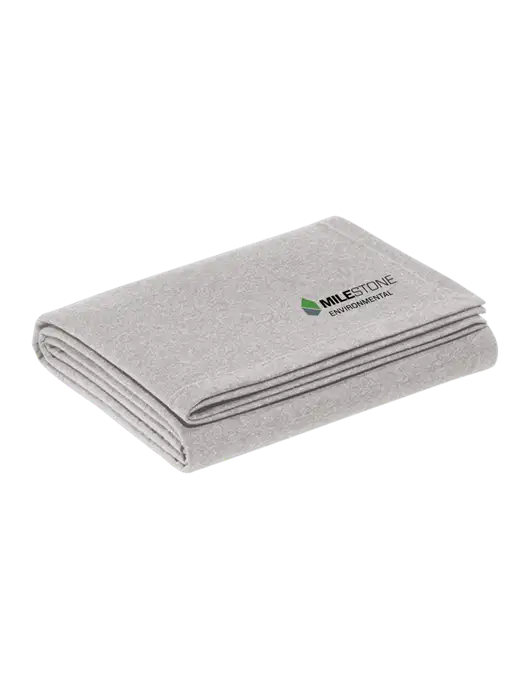 Recycled Light Heather Grey Blanket w/Milestone Environmental Logo