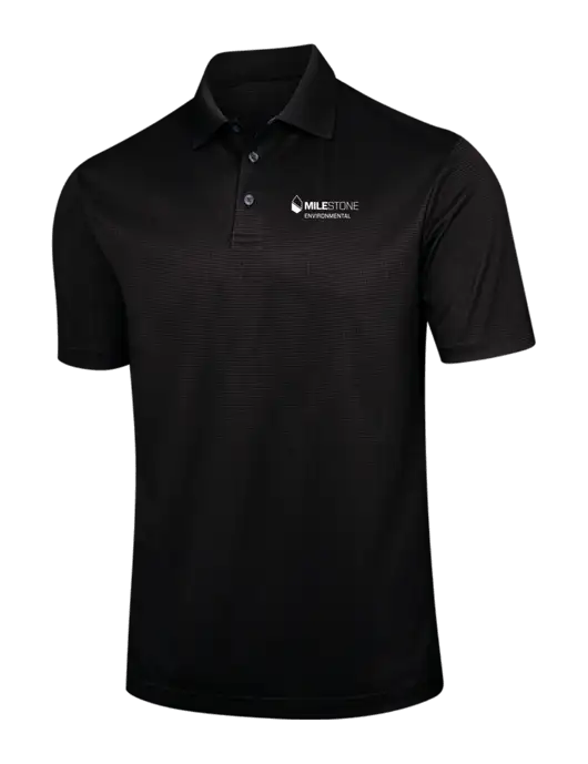 Black Performance Fine Jacquard Polo w/Milestone Environmental Logo