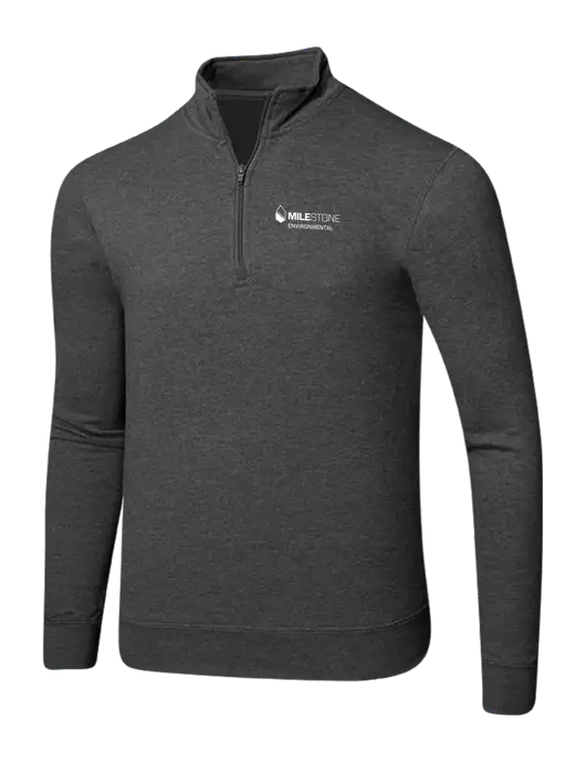 Dark Heather Grey 8.5 oz Ring Spun 1/4 Zip Pullover Sweatshirt w/Milestone Environmental Logo
