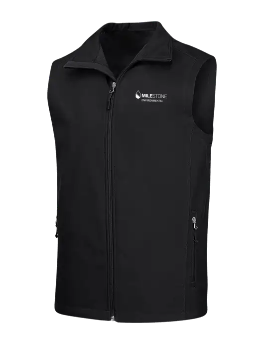 Black Core Soft Shell Vest w/Milestone Environmental Logo