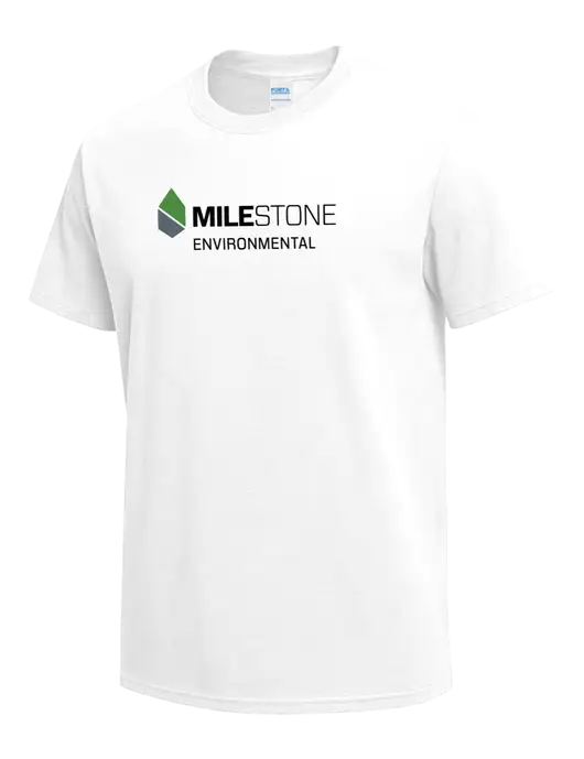 White Heavyweight 6.1 oz T-Shirt w/Milestone Environmental Logo