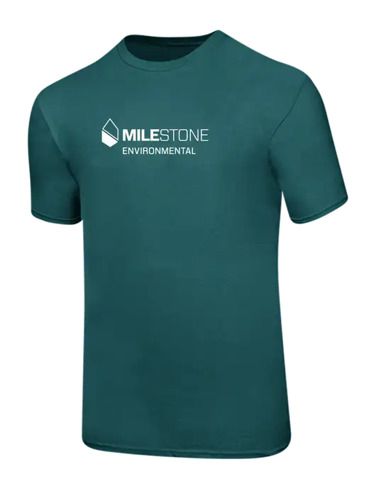 Ring Spun Dark Teal 4.5 oz T-Shirt w/Milestone Environmental Logo