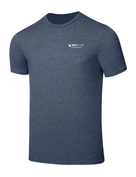 Seriously Soft Heathered Navy T-Shirt w/Milestone Environmental Logo