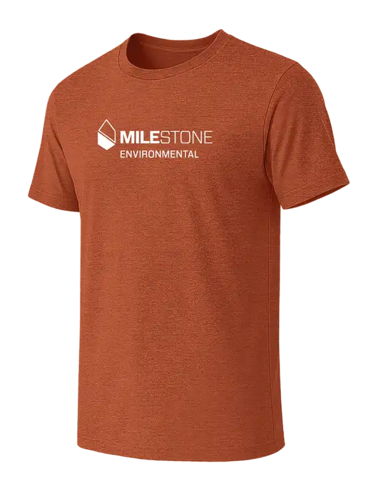 BELLA+CANVAS Burnt Orange Heather CVC Short Sleeve Tee w/Milestone Environmental Logo