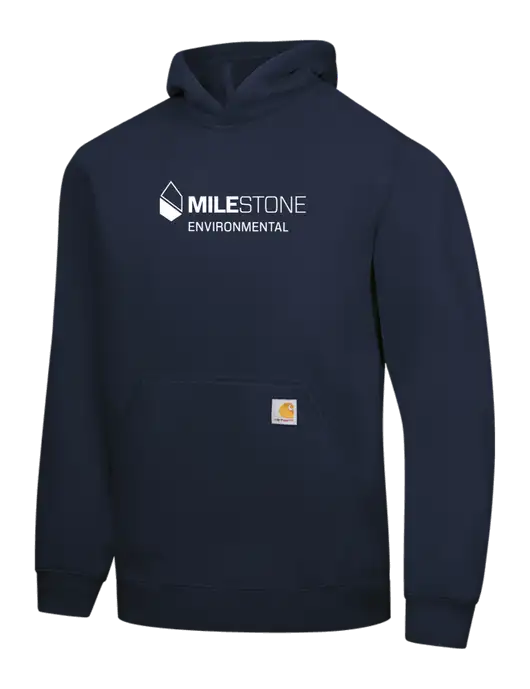Carhartt Navy Midweight Hooded Sweatshirt w/Milestone Environmental Logo