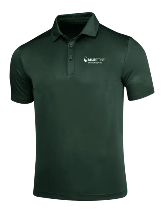 Forest Green Posi-UV Pro Polo w/Milestone Environmental Logo