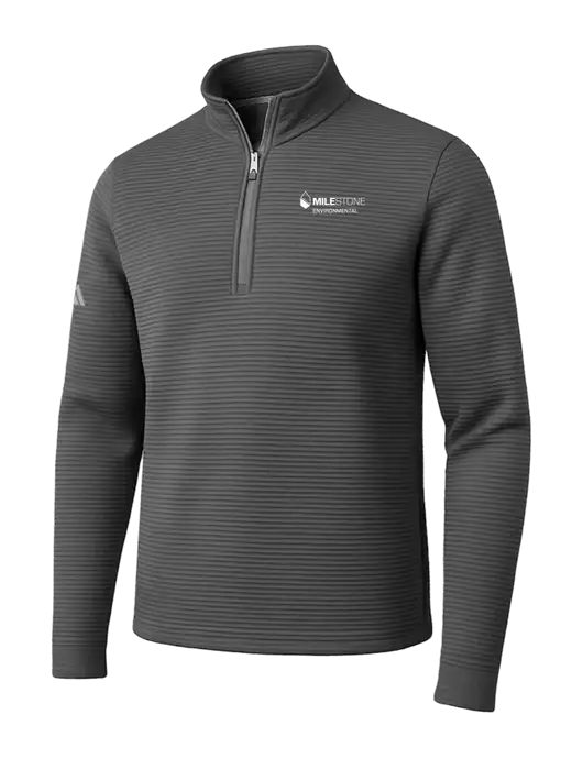 Adidas Medium Grey Spacer Quarter-Zip Pullover w/Milestone Environmental Logo