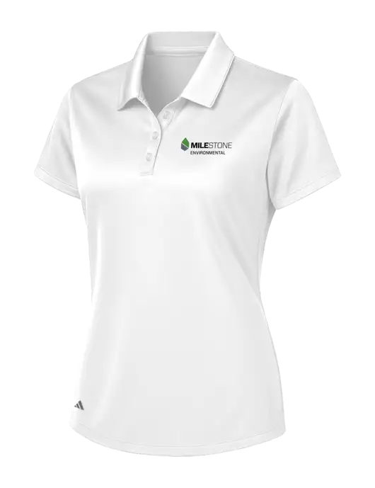 Adidas White Womens Basic Sport Polo w/Milestone Environmental Logo
