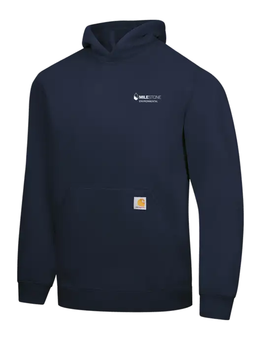 Carhartt Navy Midweight Hooded Sweatshirt w/Milestone Environmental Logo