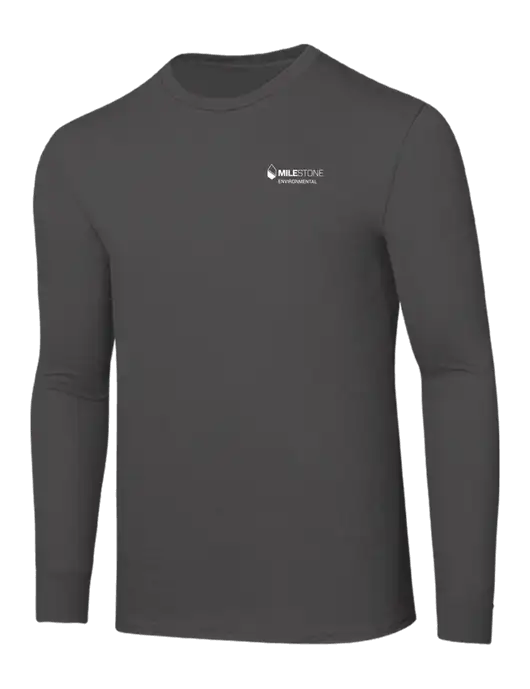 Seriously Soft Dark Grey Long Sleeve T-Shirt w/Milestone Environmental Logo