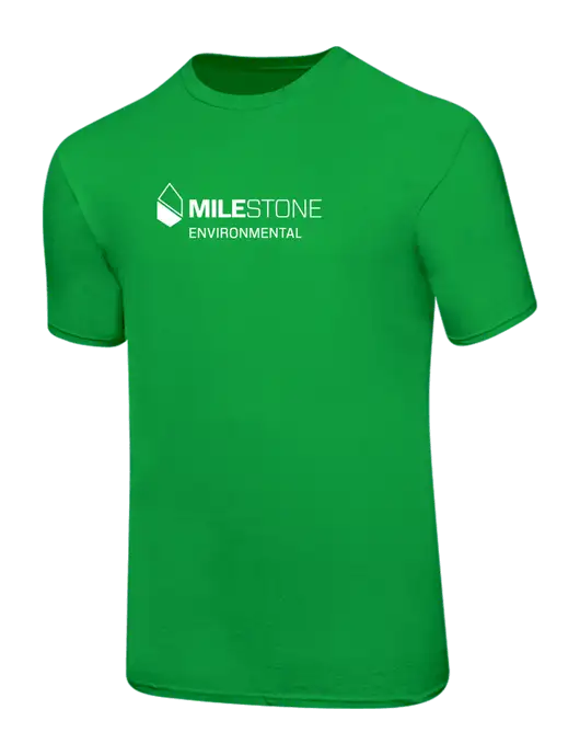 Ring Spun Light Kelly Green 4.5 oz T-Shirt w/Milestone Environmental Logo