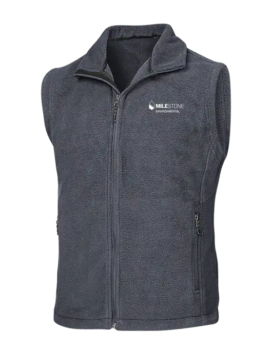 Dark Grey Fleece Vest w/Milestone Environmental Logo