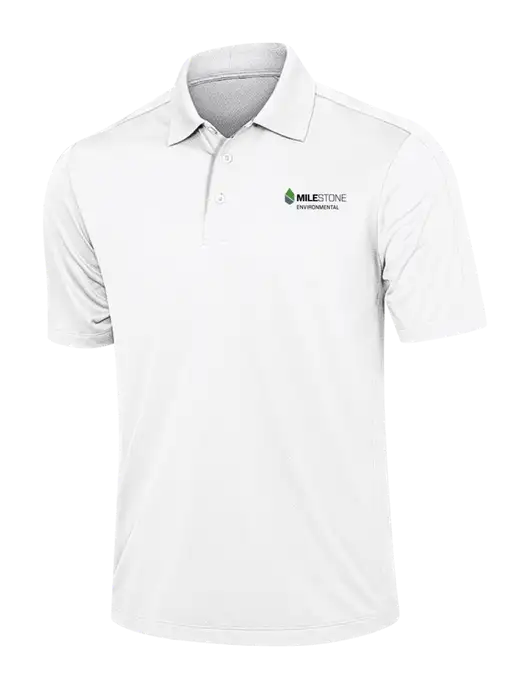 White Diamond Textured Jacquard Polo w/Milestone Environmental Logo