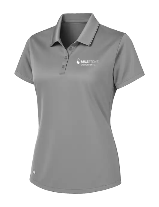 Adidas Light Grey Womens Basic Sport Polo w/Milestone Environmental Logo