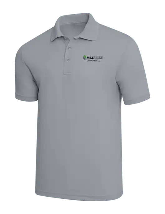 Light Grey PosiCharge RacerMesh Polo w/Milestone Environmental Logo