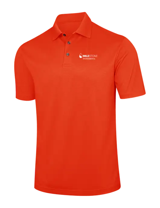 Orange Performance Fine Jacquard Polo w/Milestone Environmental Logo