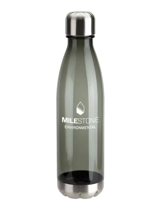 Bayside Tritan Smoke 25 oz Bottle with Stainless Base and Cap w/Milestone Environmental Logo