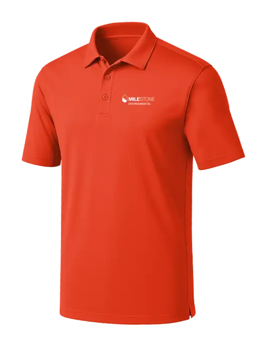 Orange Silk Touch Performance Polo w/Milestone Environmental Logo