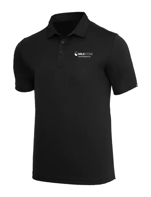 TravisMathew Black Coto Performance Polo w/Milestone Environmental Logo