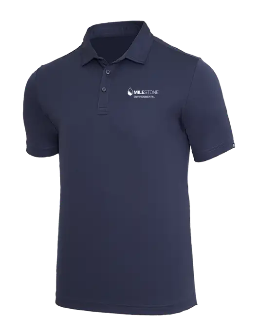 TravisMathew Navy Coto Performance Polo w/Milestone Environmental Logo