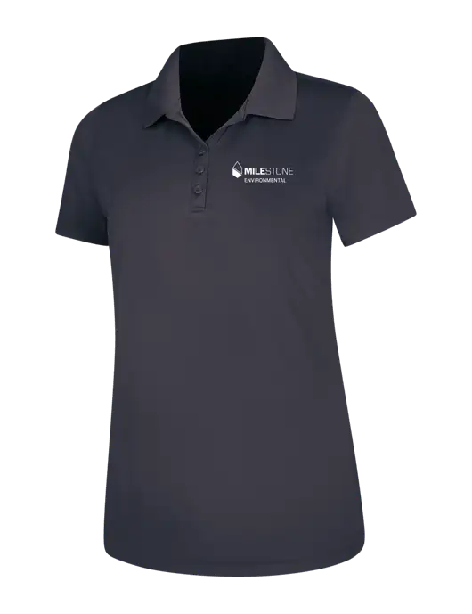 Dark Grey Womens Dry Zone UV Mesh Polo w/Milestone Environmental Logo