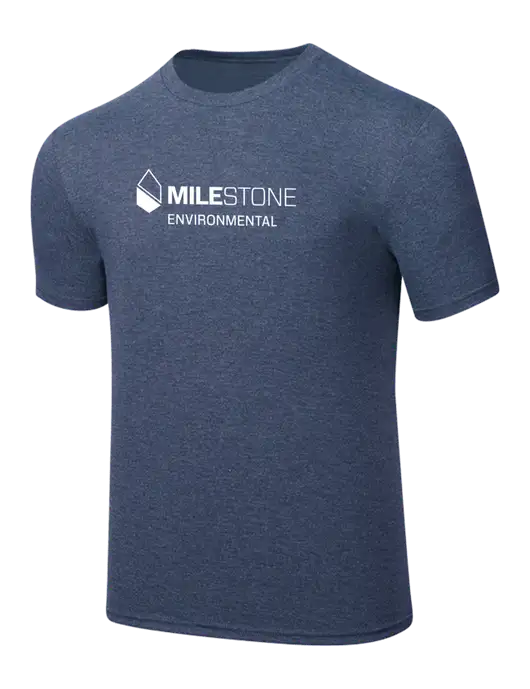 Simply Soft Navy Frost 4.5oz  Poly/Combed Ring Spun Cotton T-Shirt w/Milestone Environmental Logo
