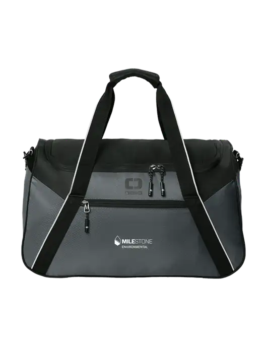 OGIO Dark Medium Grey/Black Inception Duffel w/Milestone Environmental Logo