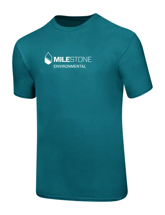 Ring Spun Teal 4.5 oz T-Shirt w/Milestone Environmental Logo